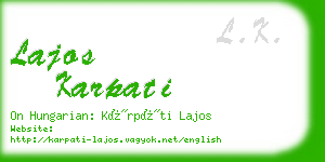 lajos karpati business card